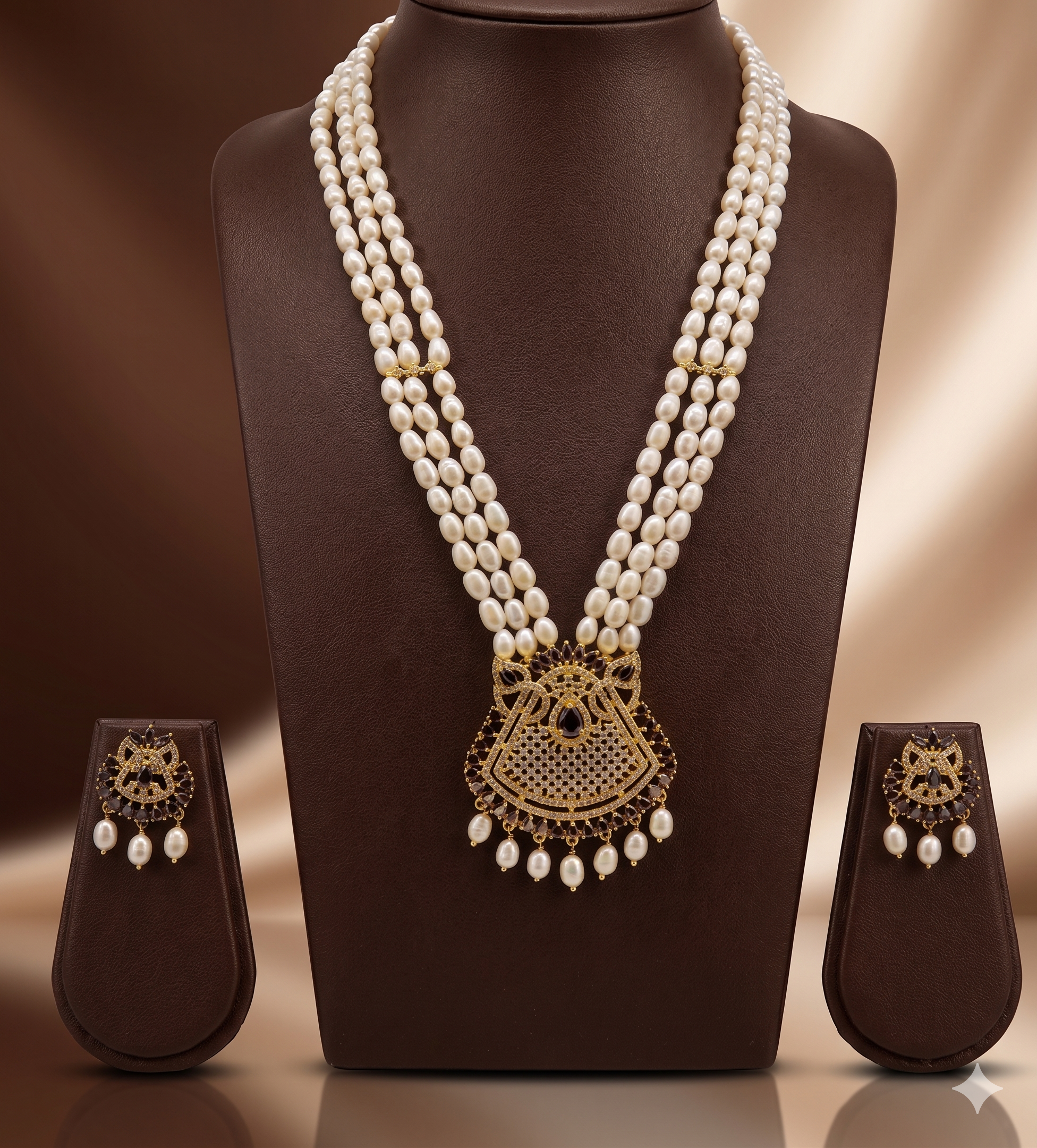 Antique Twilight Pearl  Fancy Pendent Set