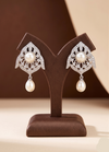Art Deco Silver-Toned Freshwater Pearl Earrings