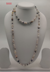 Aurora Mist multitone freshwater pearl necklace with mixed colour pearls in long layered design
