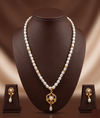 Aurora One Line Pendant Freshwater Pearl Necklace & Earrings Set