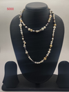 Baroque Harmony freshwater pearl necklace with baroque pearls in white gold and bronze tones in layered design