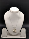 Baroque freshwater pearl silver pendant chain for women