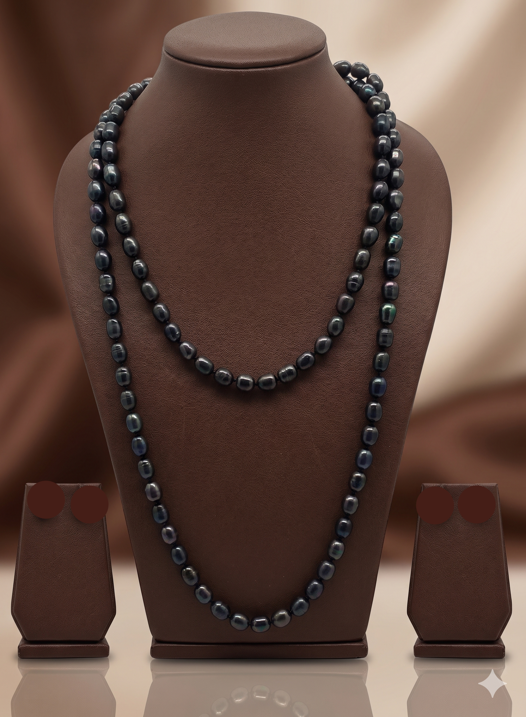 Black Oval Freshwater Pearl Necklace