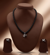 Black Pearl Drop One Line Freshwater Pearl Necklace & Earrings Set