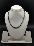 Blue freshwater pearl single line mala necklace for women