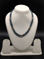 Blue freshwater pearl two line mala necklace for women