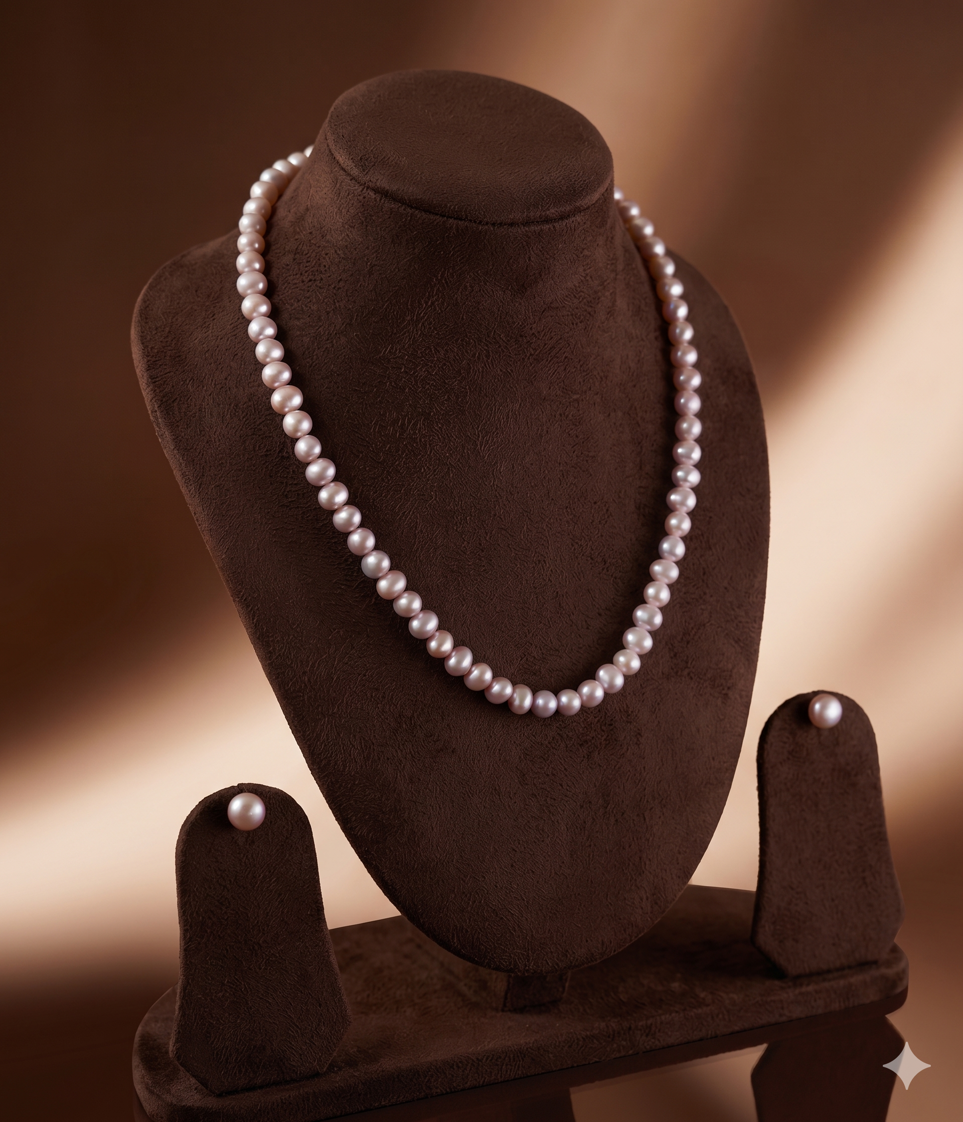 Blush Pink Freshwater Pearl Necklace Set
