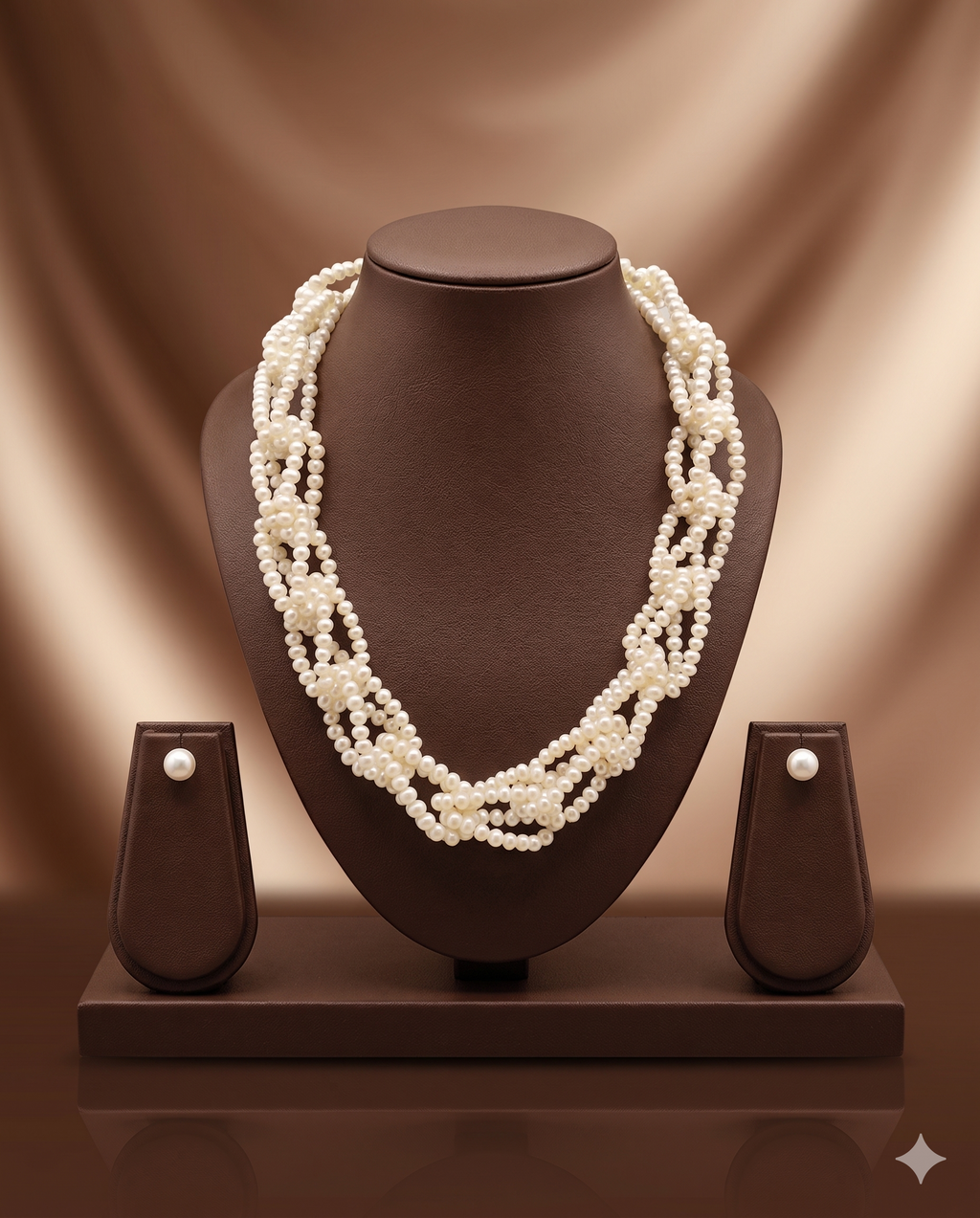 Braided Freshwater Pearl Statement Necklace