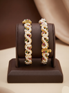  Braided Pearl &amp; Red Bead Bangles – Festive Fusion Design