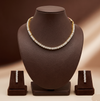 Celeste Spark white CZ necklace set with matching gold-finish drop earrings