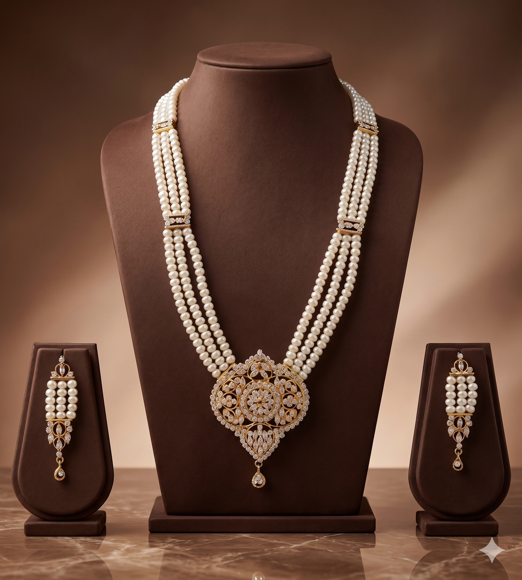 Celestial Charm Pearl Pendant Set