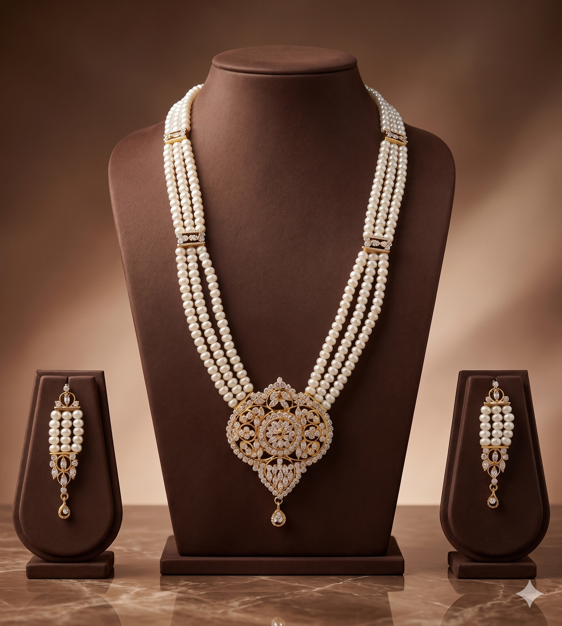 Celestial Charm Pearl Pendant Set