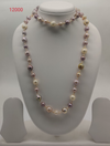 Champagne Bloom Harmony freshwater pearl necklace with multi colour pearls in cream lavender and champagne tones