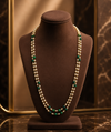 Two-Strand Freshwater Pearl and Green Bead Taar Mala