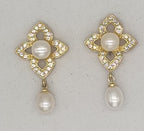  Classic Gold Floral Pearl Earrings
