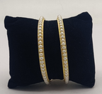  Classic Pearl Bangles on Gold Base – Timeless Beauty