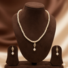 Classic Pearl Drop One Line Freshwater Pearl Necklace & Earrings Set