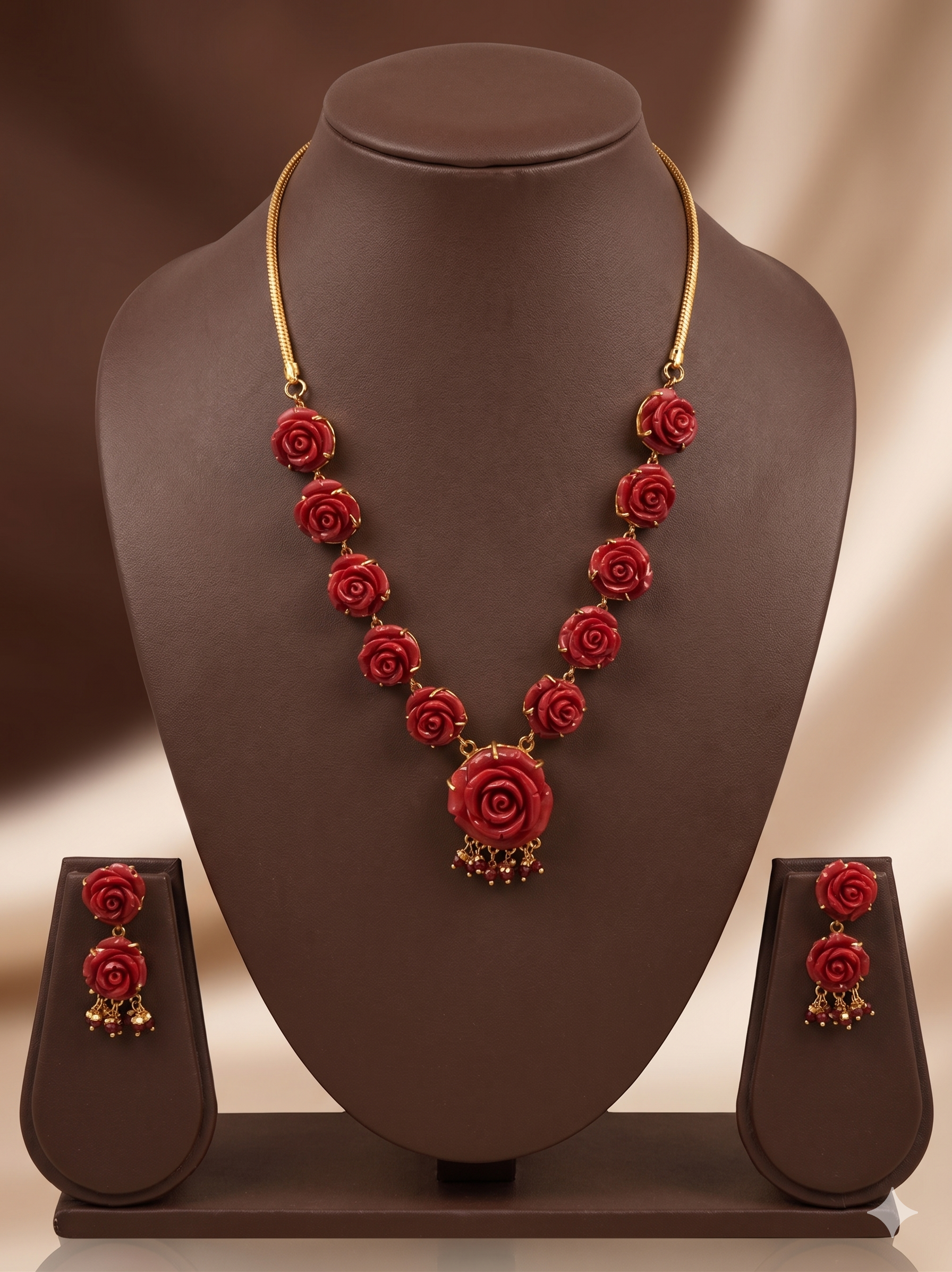 Coral necklace set