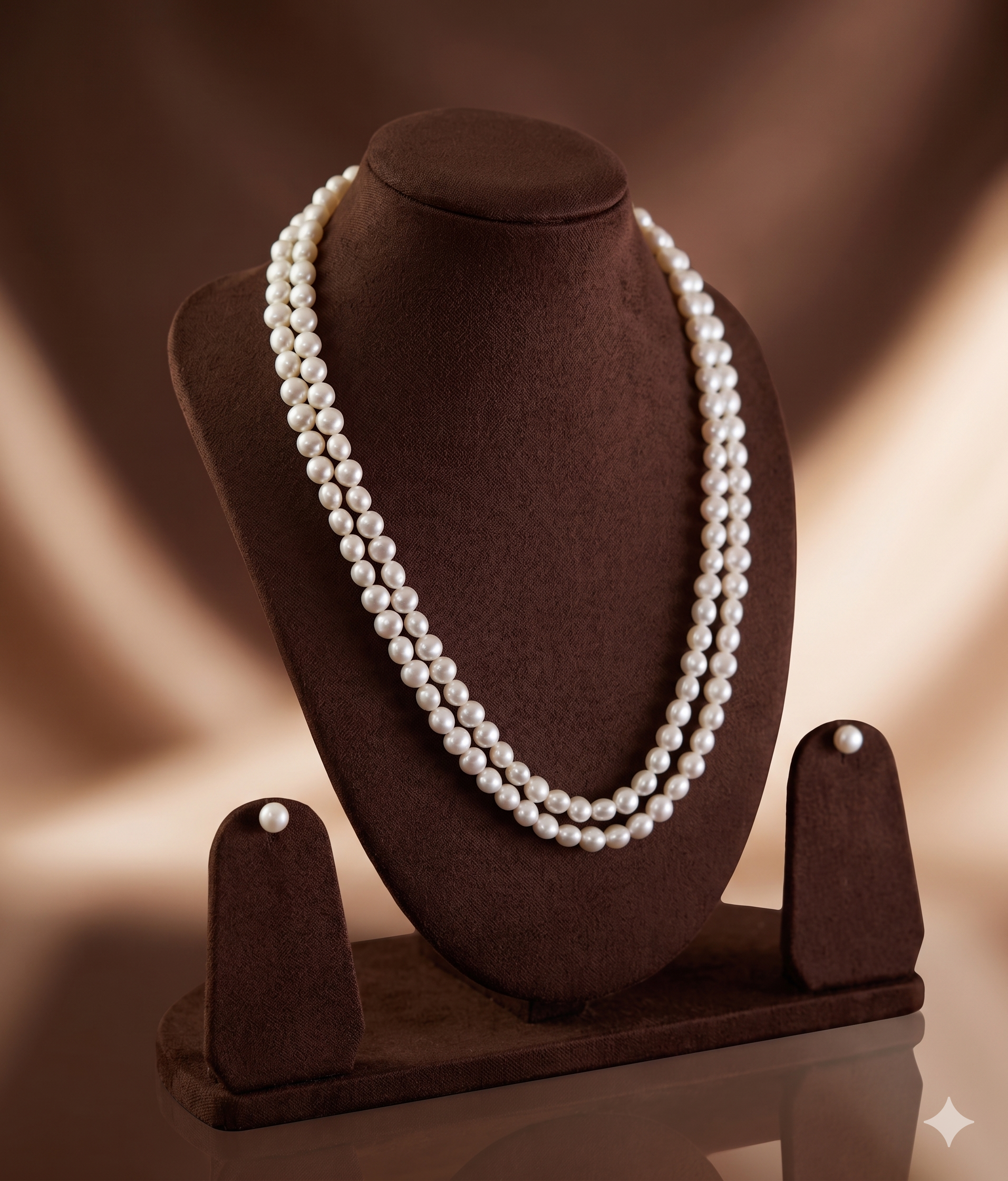 Double-Layer Freshwater Pearl Necklace Set