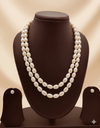 Double-Strand Freshwater Pearl Necklace & Earrings Set for Women