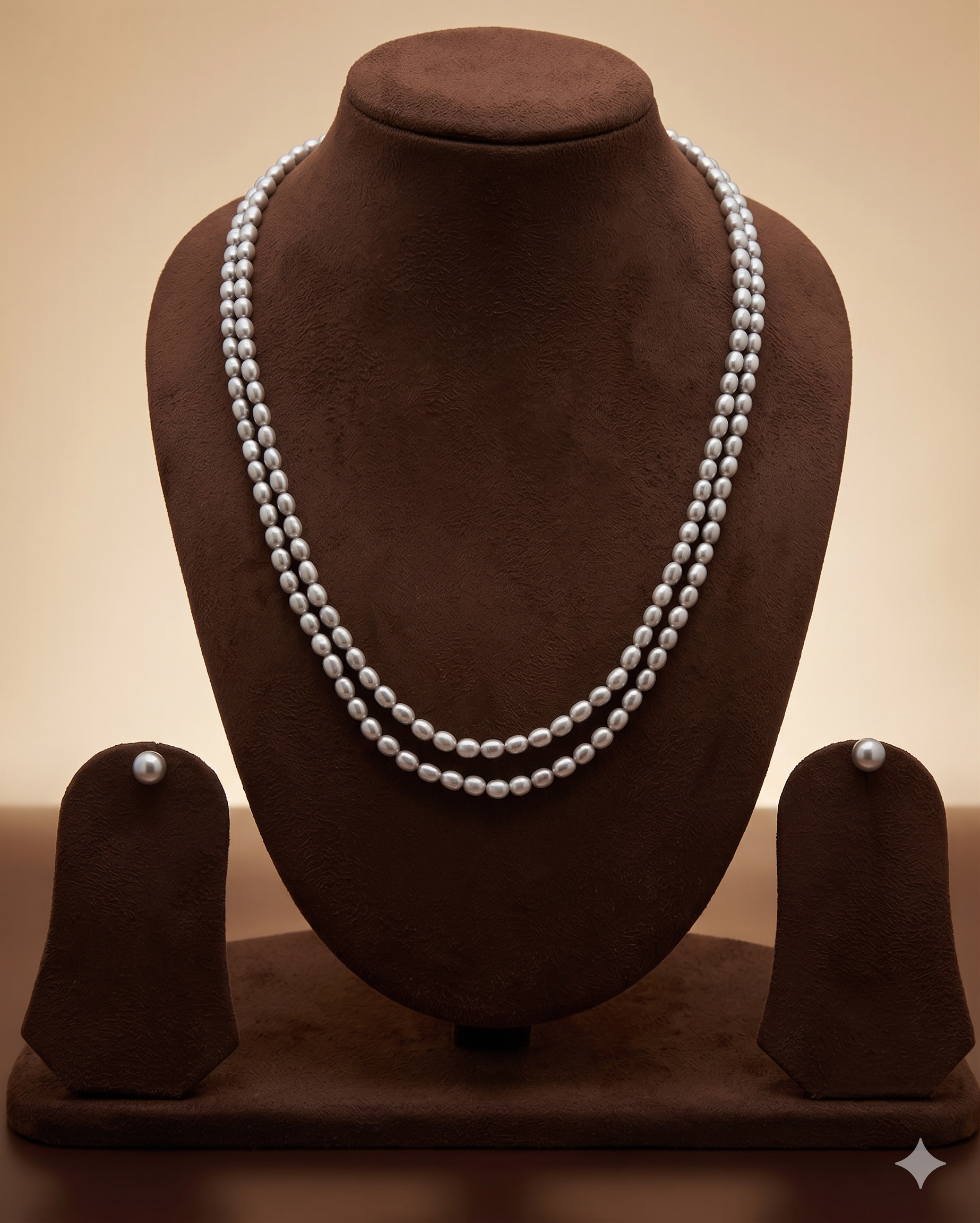 Double-Strand Freshwater Pearl Necklace Set