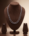Double-Strand Grey Freshwater Pearl Necklace Set