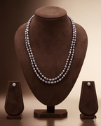 Double-Strand Grey Freshwater Pearl Necklace Set