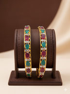 Dual Gemstone Sparkle Bangles