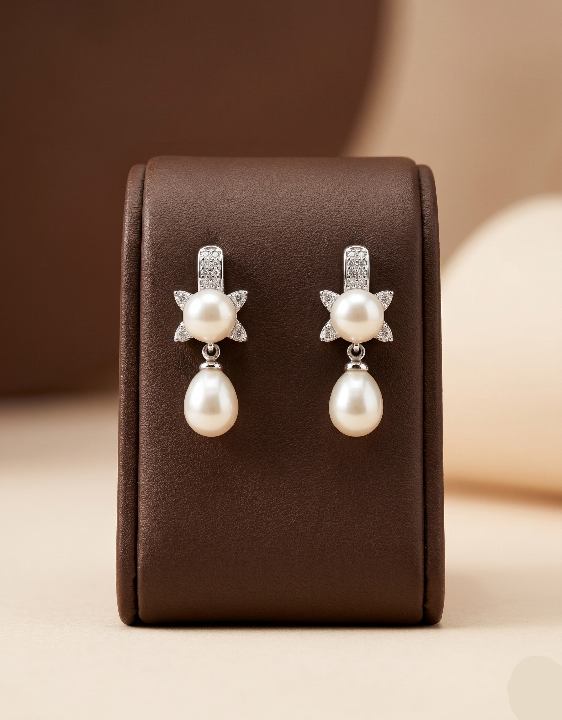 Embellished Pearl Drop Earrings