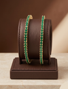 Emerald Elegance green stone bangles for women