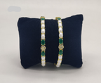 Emerald Pearl Blossom Bangles