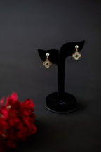 Emerald Clover Pearl Earrings