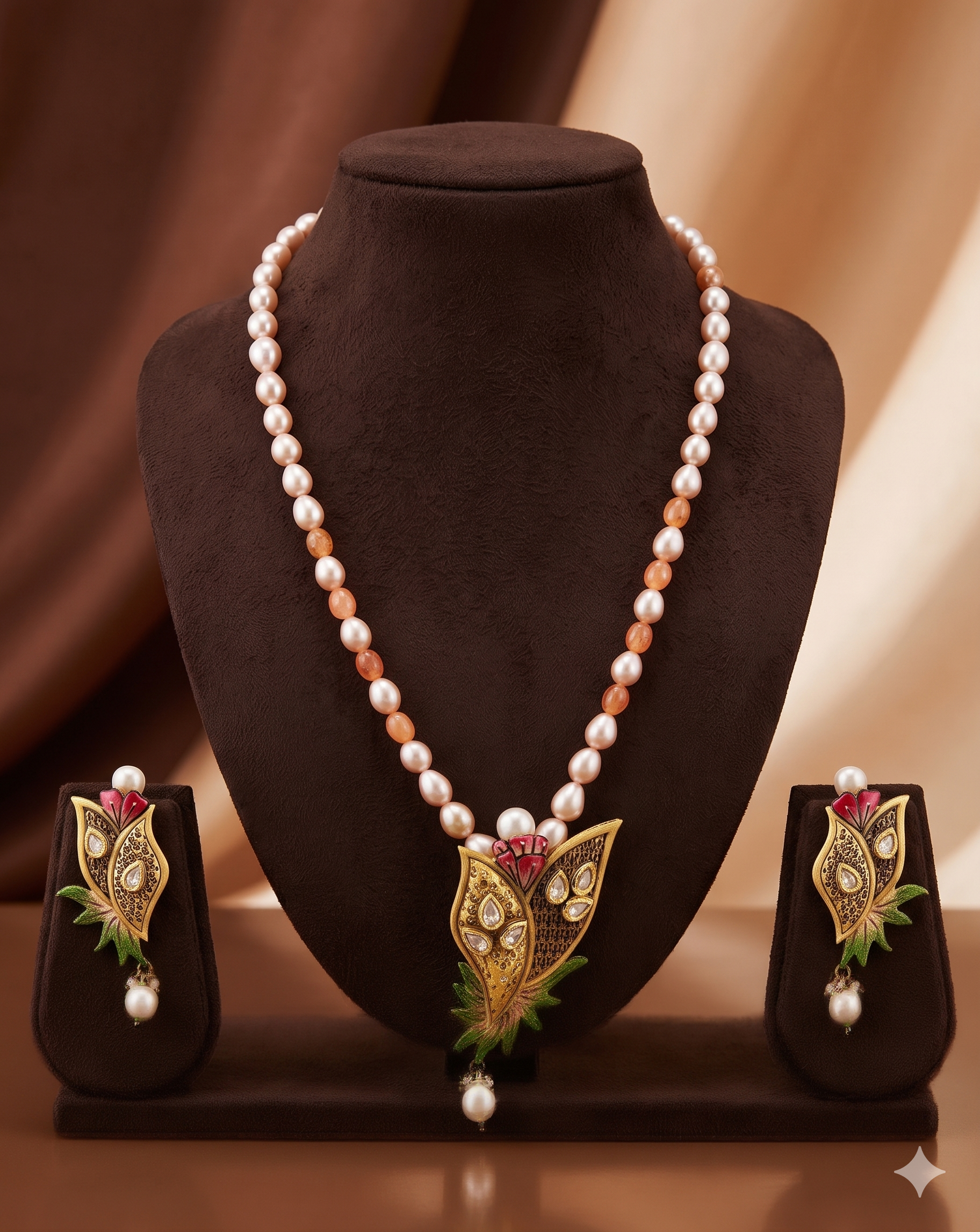 Enchanted Wings Freshwater Pearl Necklace & Earrings Set
