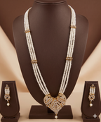 Eternal Love Diamond Heart Pearl Pendent Set