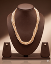 Five-Line Twisted Freshwater Pink Rice Pearl Necklace Set