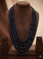 Five-Strand Freshwater Pearl Necklace & Earrings Set