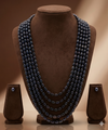 Five-Strand Freshwater Pearl Necklace & Earrings Set