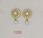 Floral CZ pearl drop earrings for women