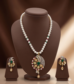 Floral Dusk Freshwater Pearl Necklace & Earrings Set for Women