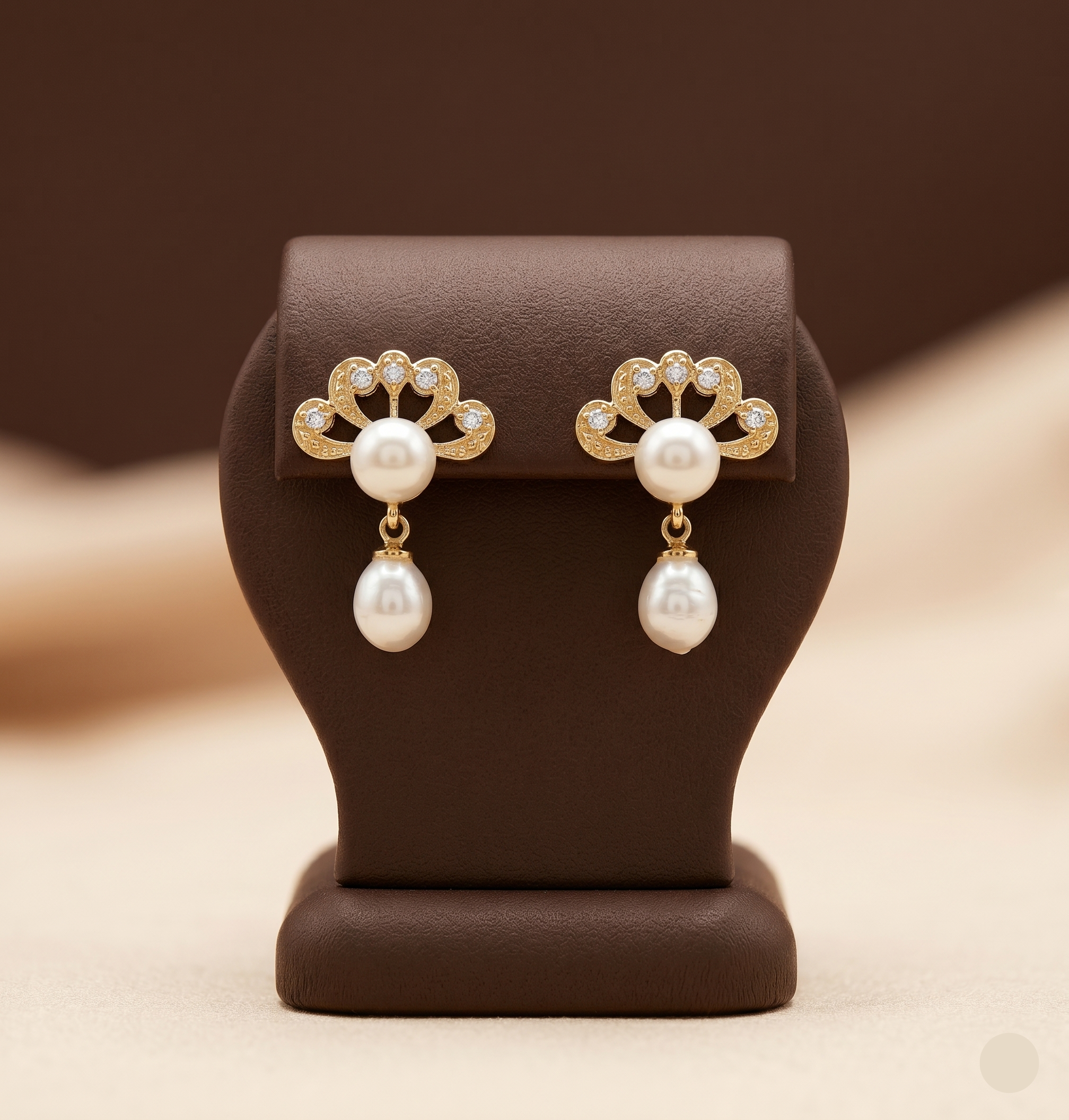 Floral cascade freshwater pearl drop earrings for women