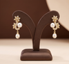 Floral pearl cluster drop earrings for women