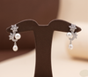 Floral pearl drop stud earrings for women