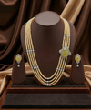 Four-Line Freshwater Pearl & Citrine-Tone Broach Set for Women