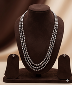 Fresh Water Grey 3 Line Rice Pearl Set
