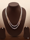 Fresh Water Natural Shaded Peach 2 Line oval Pearl Set