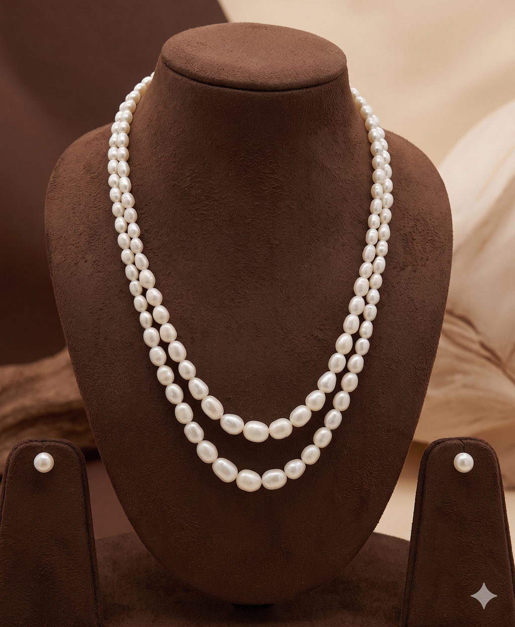 Freshwater Pearl Necklace & Earrings Set for Women
