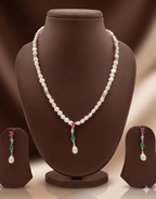 Gem Bloom Freshwater Pearl Necklace & Earrings Set