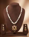 Gem Radiance One Line Pendant Freshwater Pearl Necklace & Earrings Set