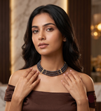 Midnight Glow Freshwater Pearl 3 Line Choker