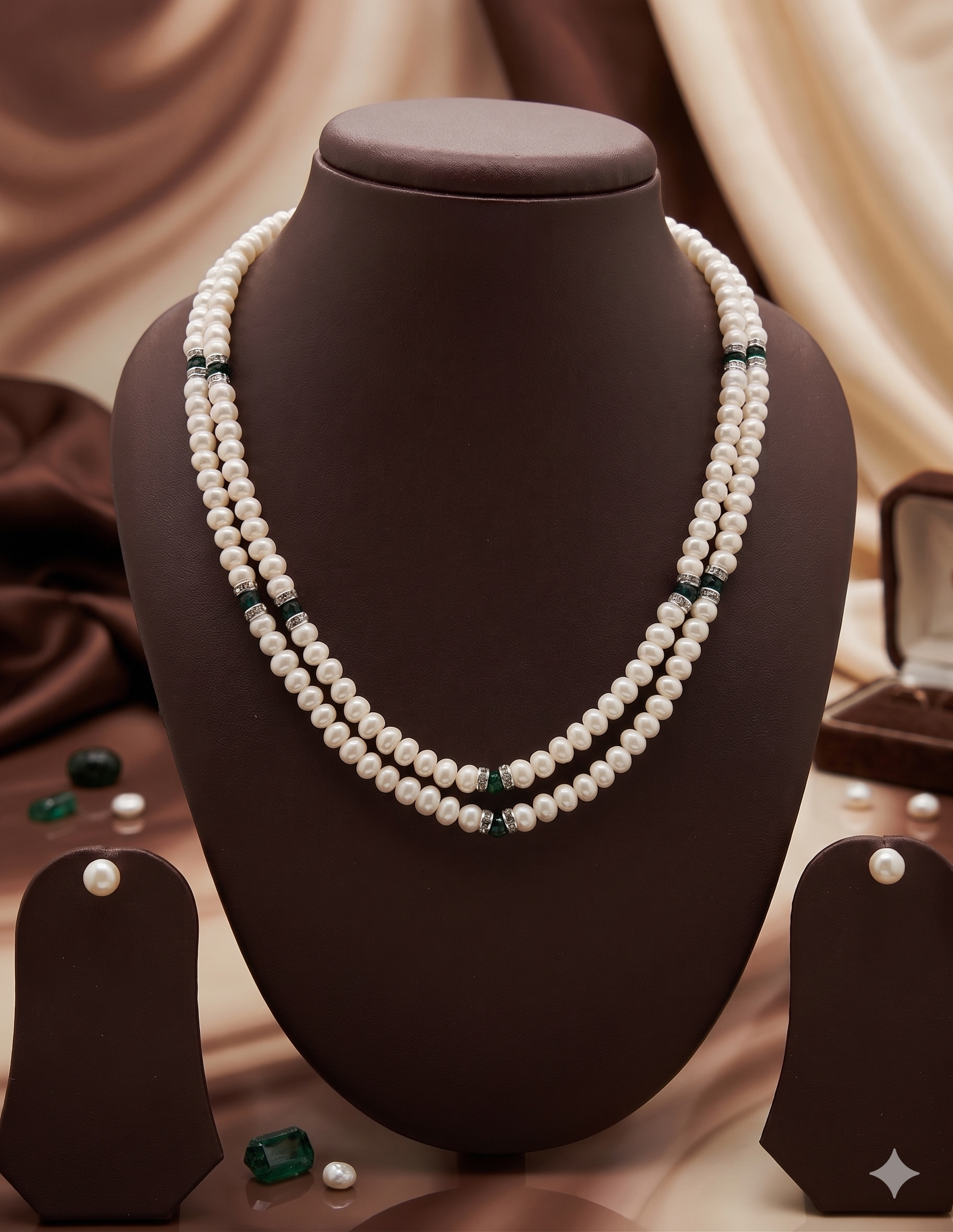 Double-Strand Freshwater Pearl Necklace Set
